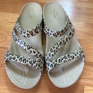 CROCS Animal Print Comfort Slides